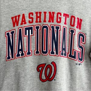 Light Gray Washington Nationals Curly W Long Sleeve Shirt L LNC